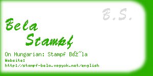 bela stampf business card